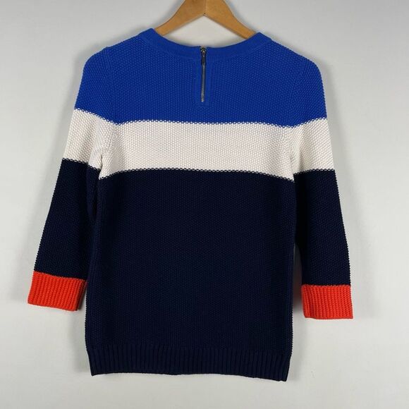 Talbots Color Block 100% Cotton Knit Sweater 3/4 Sleeve Size Small Petite NEW - Picture 8 of 14